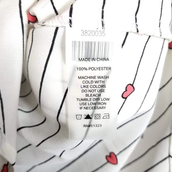 Court & Rowe Striped Heart Print Button Up Blouse - Picture 11 of 12